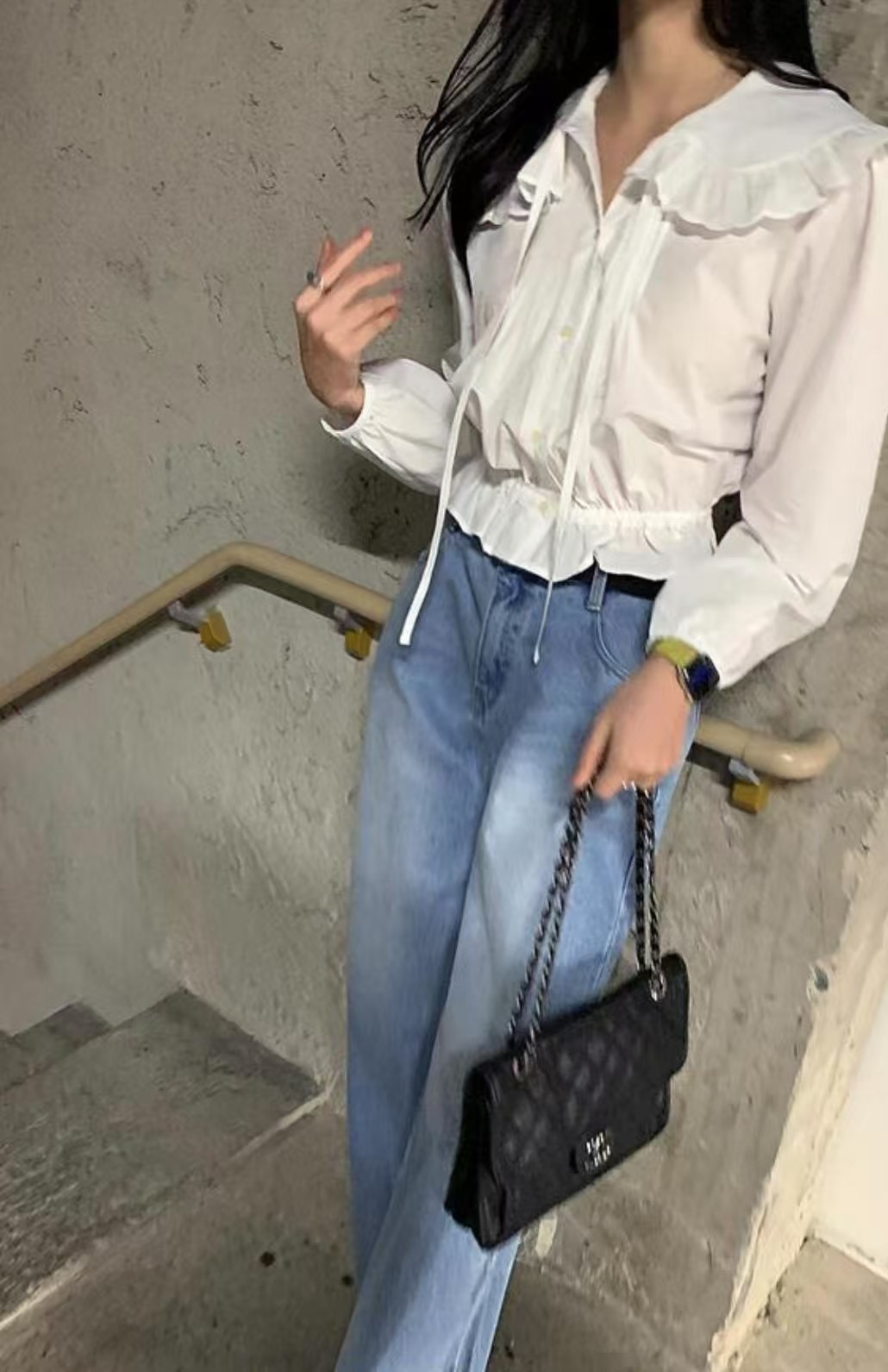 UNCOVER CUBE韓國直郵女士新款推薦休閑25春夏職業襯衫蕾絲衫LALAGIRL襯衫/蕾絲衫