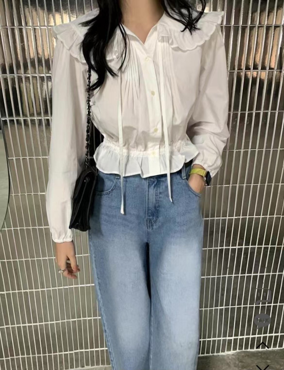 UNCOVER CUBE韓國直郵女士新款推薦休閑25春夏職業襯衫蕾絲衫LALAGIRL襯衫/蕾絲衫