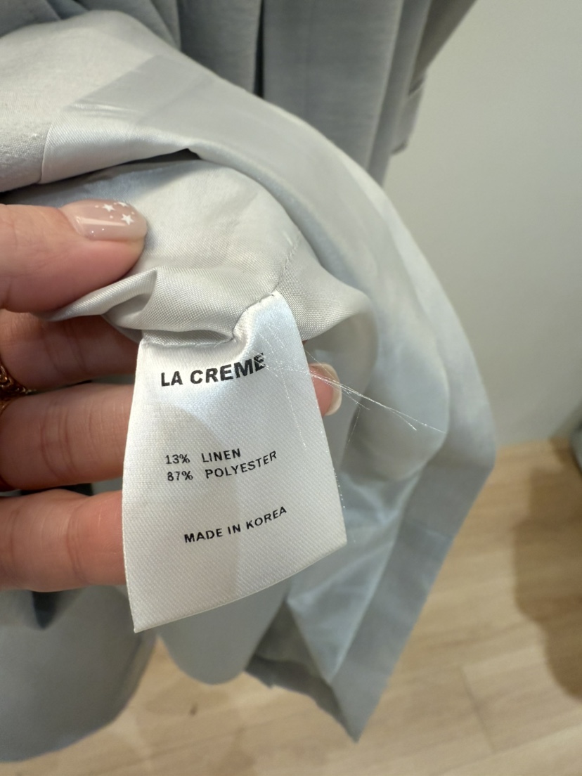 LA CREME直郵韓國代購㊣女裝新品25春夏長款風衣含腰帶亞麻LA CREME長款風衣