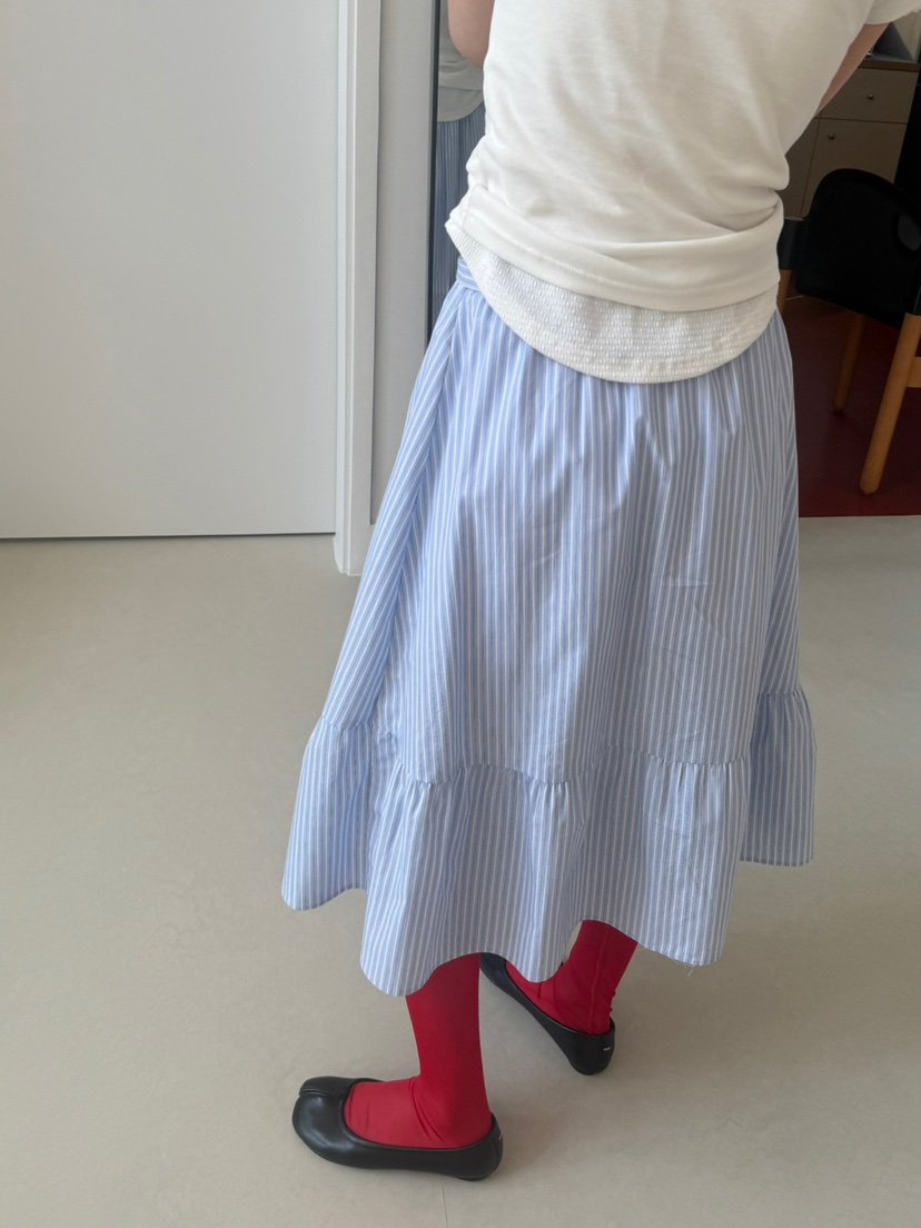 MINIMUZE韓國㊣直郵東大門代購女裝新款人氣休閑長裙含腰帶MINIMUZE長裙