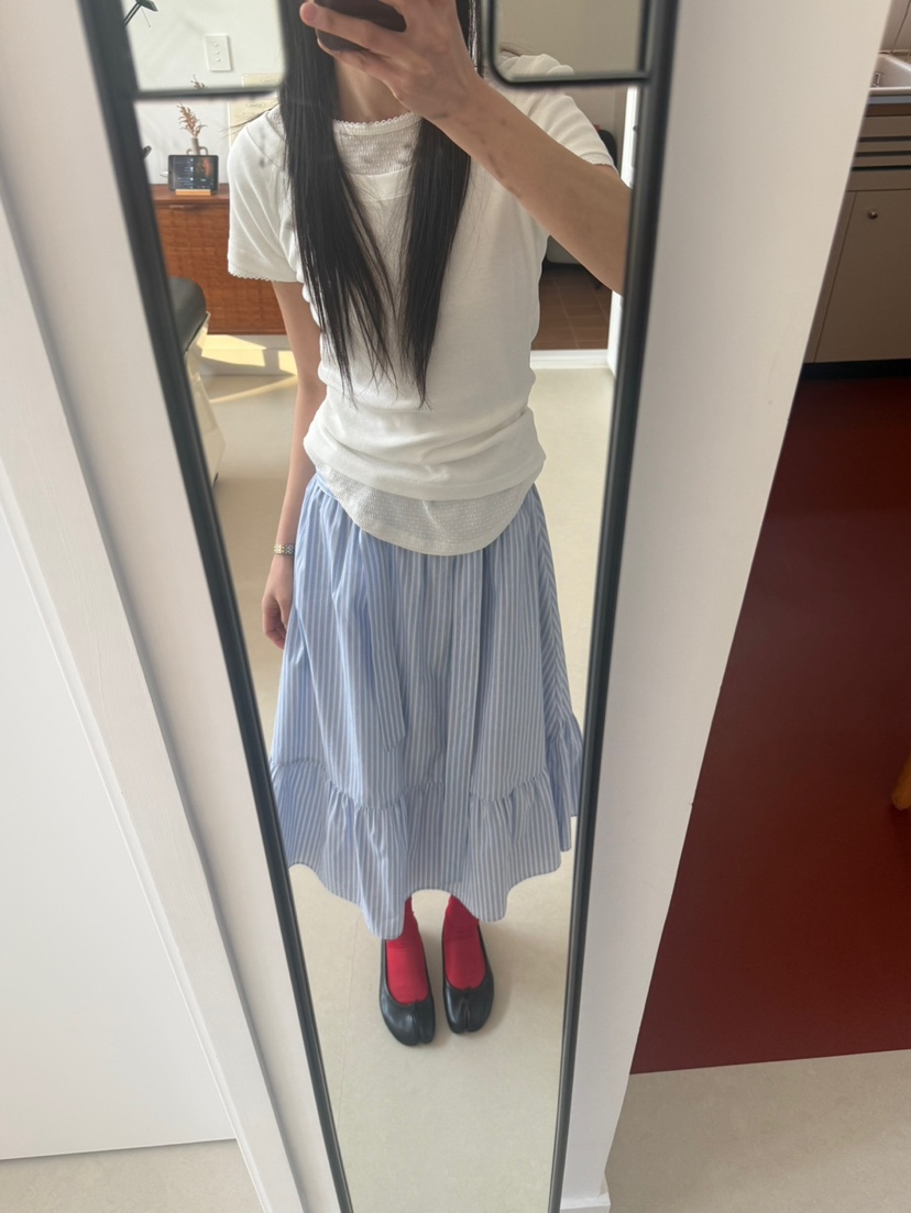 MINIMUZE韓國㊣直郵東大門代購女裝新款人氣休閑長裙含腰帶MINIMUZE長裙