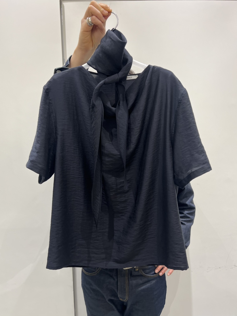 NOVUS韓國直郵㊣女裝新品職業推薦25春夏時尚襯衫蕾絲衫含脖帶NOVUS襯衫/蕾絲衫圖色3
