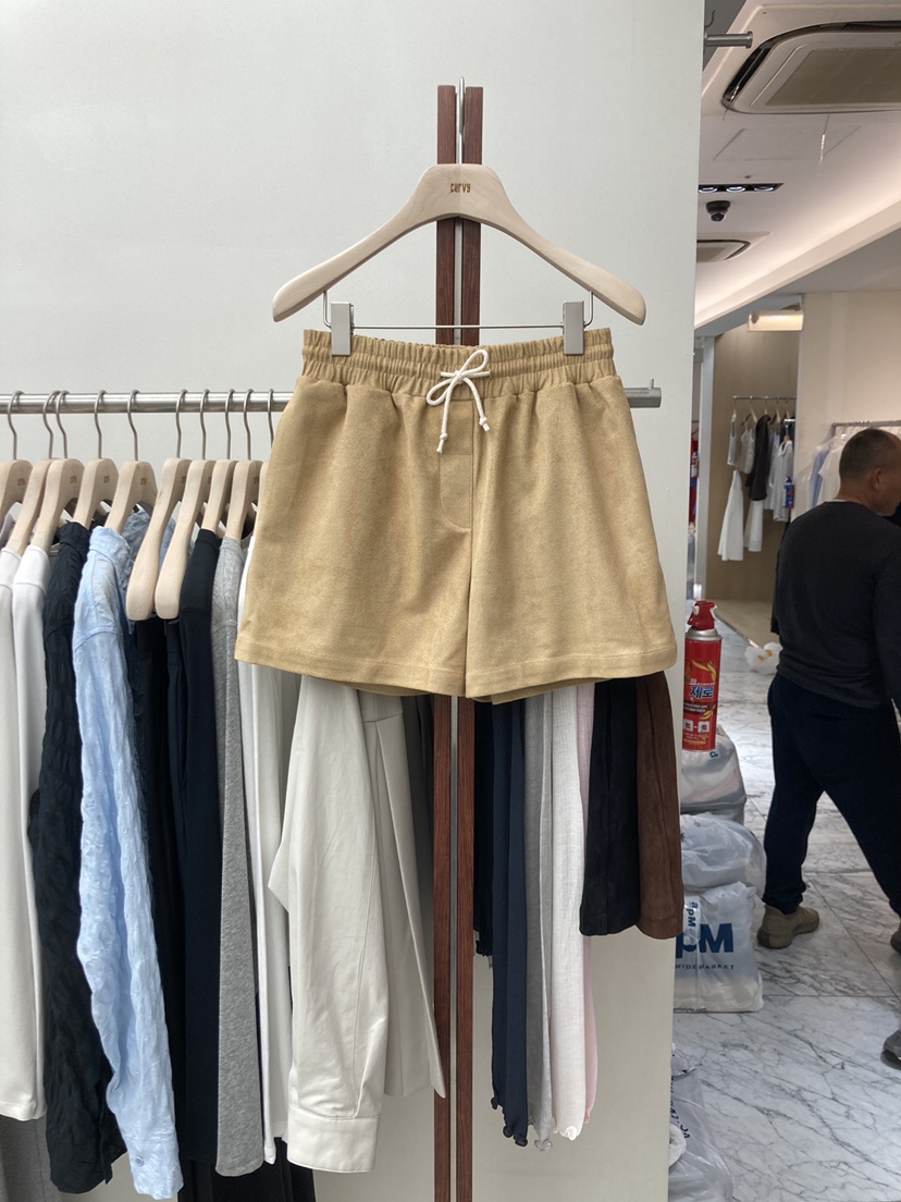 CURVY直郵韓國代購㊣女裝新品人氣休閑25春夏職業時尚短褲麂皮CURVY短褲