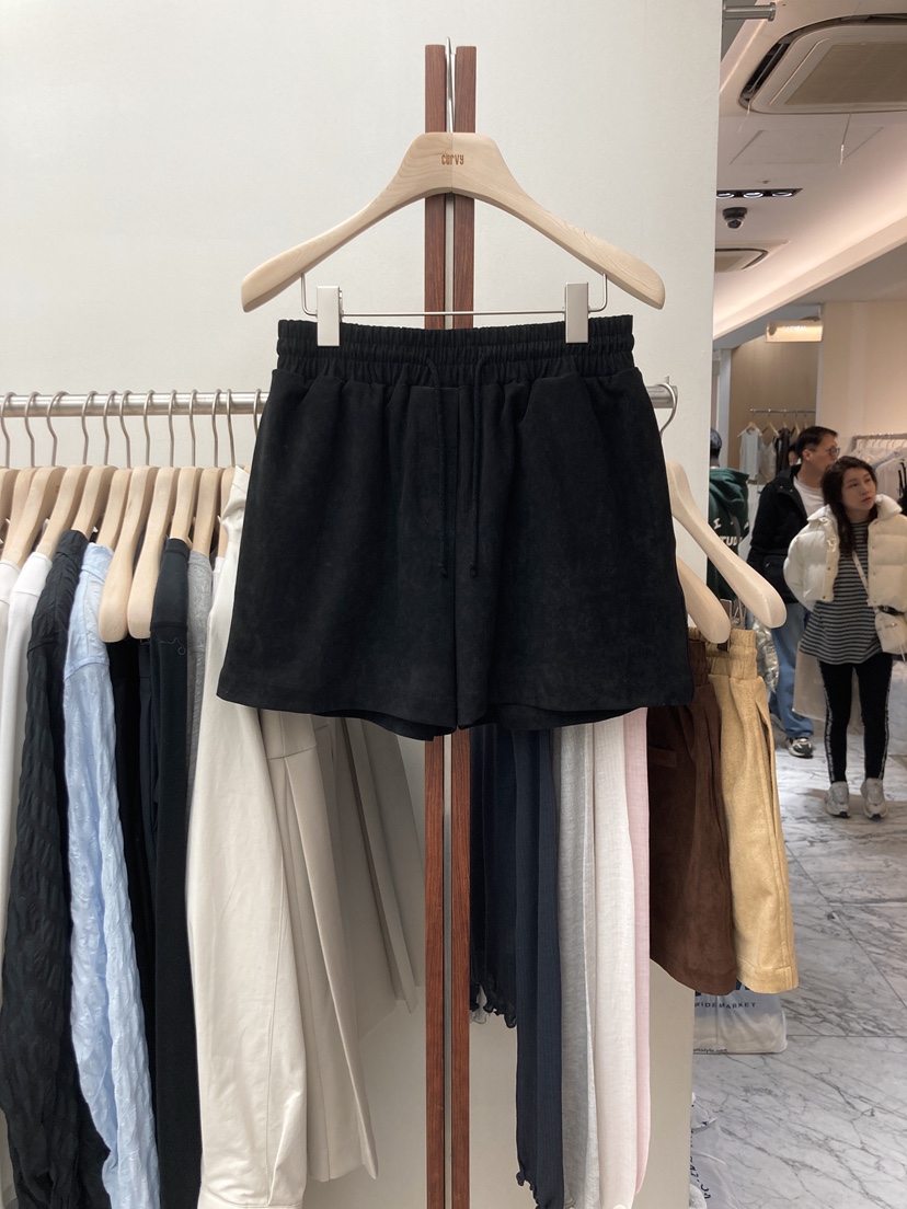 CURVY直郵韓國代購㊣女裝新品人氣休閑25春夏職業時尚短褲麂皮CURVY短褲圖色3