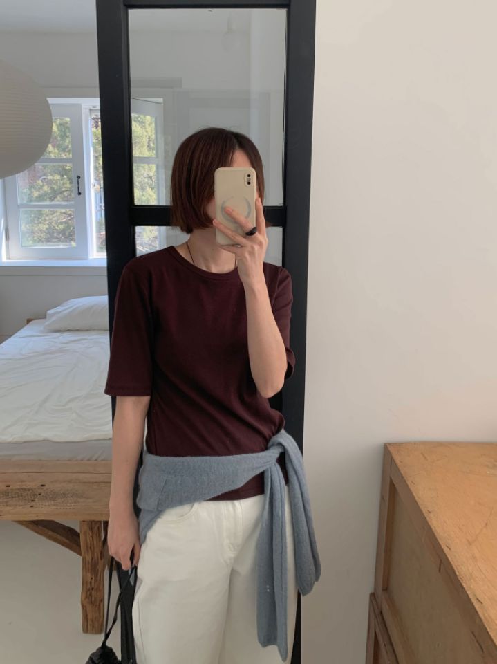 MARE直郵韓國代購㊣女裝新款休閑時尚推薦職業人氣25春夏T恤羅紋MARET恤