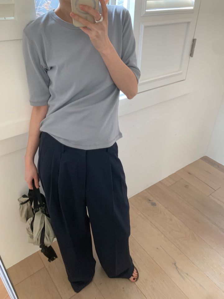 MARE直郵韓國代購㊣女裝新款休閑時尚推薦職業人氣25春夏T恤羅紋MARET恤圖色4