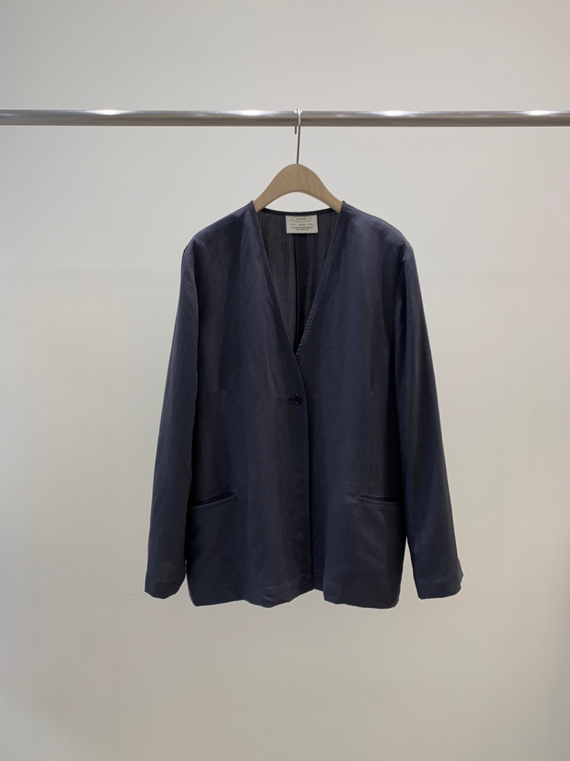 KNOCK韓國直郵㊣東大門實拍女裝新品休閑熱賣時尚25春夏夾克亞麻KNOCK夾克圖色3