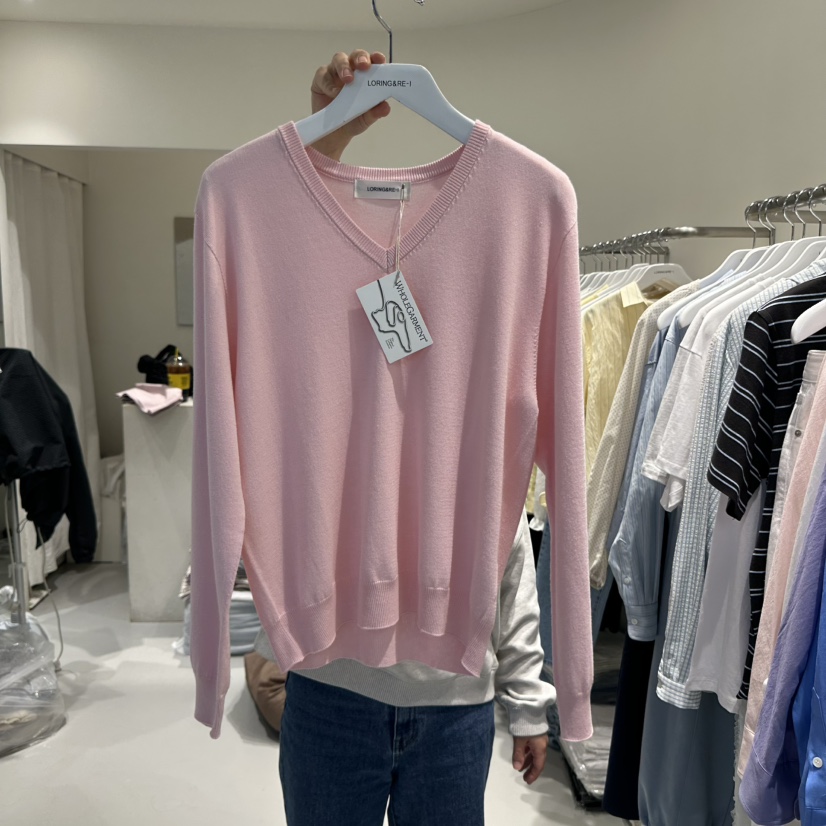 LORING RE I韓國直郵㊣女裝新品推薦職業休閑熱賣針織衫V領LORING RE-I/BARE針織衫