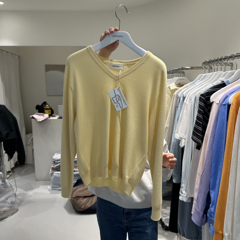LORING RE I韓國直郵㊣女裝新品推薦職業休閑熱賣針織衫V領LORING RE-I/BARE針織衫圖色3