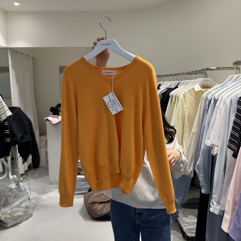 LORING RE I韓國直郵㊣女裝新品推薦職業休閑熱賣針織衫V領LORING RE-I/BARE針織衫圖色5