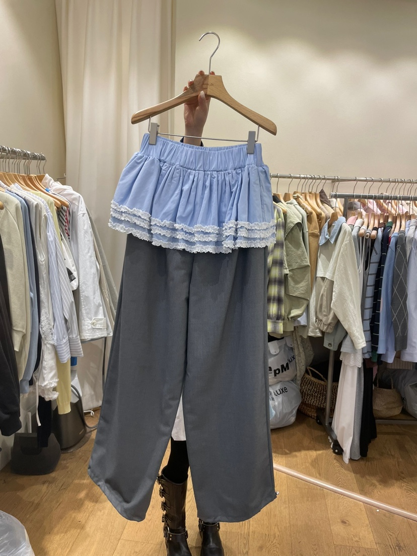 AUVERFIT韓國㊣直郵東大門代購女裝新品時尚人氣裙褲荷葉邊AUVERFIT裙褲圖色2