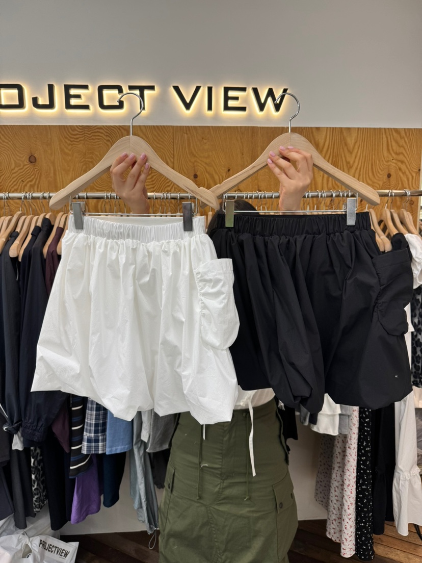PROJECTVIEW韓國代購女士新品人氣休閑時尚25春夏真品短裙口袋PROJECTVIEW短裙