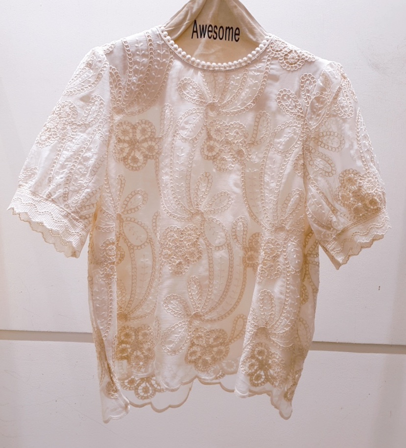 AWESOME-P東大門實拍女士新款時尚人氣職業推薦25春夏T恤刺繡AWESOME-PT恤圖色2