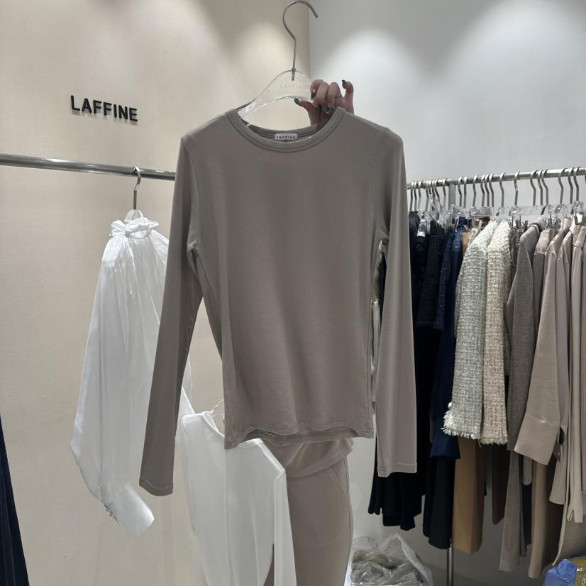 LAFFINE-P韓國直郵㊣女裝新品人氣職業熱賣休閑長袖T恤天絲LAFFINE-P長袖T恤圖色2