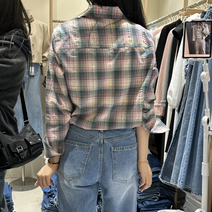 VINTAGE VIBE韓國㊣直郵東大門代購女裝新品人氣襯衫蕾絲衫格紋VINTAGE VIBE襯衫/蕾絲衫