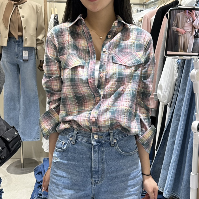 VINTAGE VIBE韓國㊣直郵東大門代購女裝新品人氣襯衫蕾絲衫格紋VINTAGE VIBE襯衫/蕾絲衫