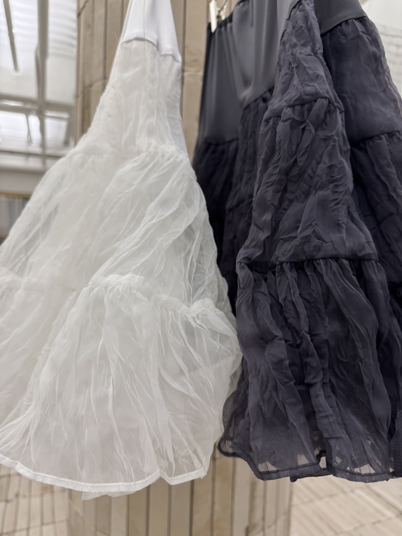 FRANC—L韓國代購女士新品熱賣25春夏半身裙中短裙荷葉邊褶皺FRANC半身裙/中短裙