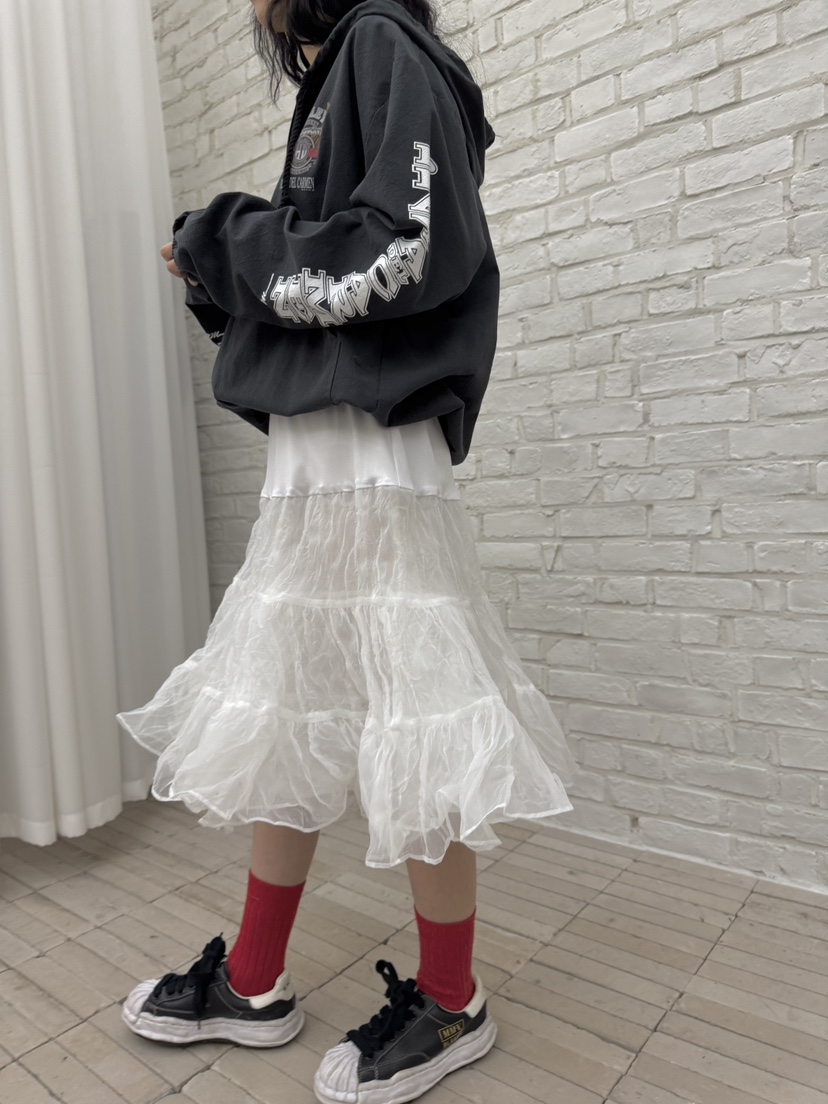 FRANC—L韓國代購女士新品熱賣25春夏半身裙中短裙荷葉邊褶皺FRANC半身裙/中短裙