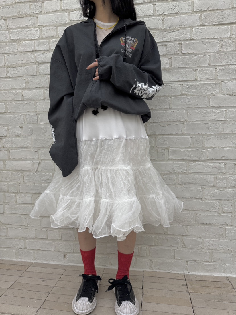 FRANC—L韓國代購女士新品熱賣25春夏半身裙中短裙荷葉邊褶皺FRANC半身裙/中短裙