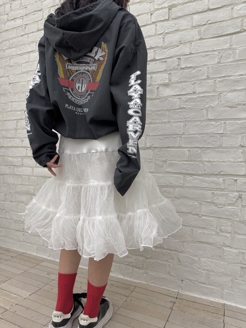 FRANC—L韓國代購女士新品熱賣25春夏半身裙中短裙荷葉邊褶皺FRANC半身裙/中短裙