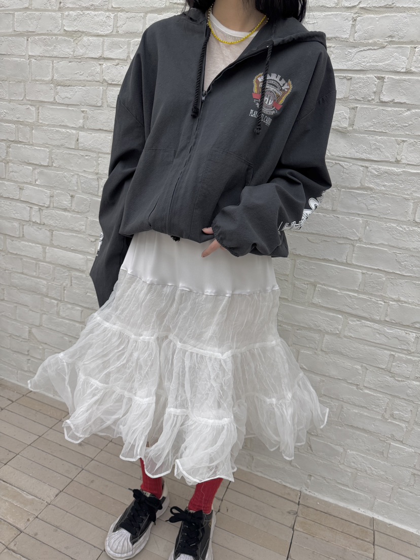 FRANC—L韓國代購女士新品熱賣25春夏半身裙中短裙荷葉邊褶皺FRANC半身裙/中短裙