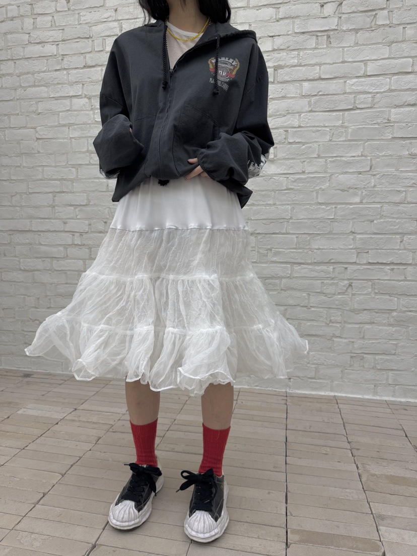 FRANC—L韓國代購女士新品熱賣25春夏半身裙中短裙荷葉邊褶皺FRANC半身裙/中短裙