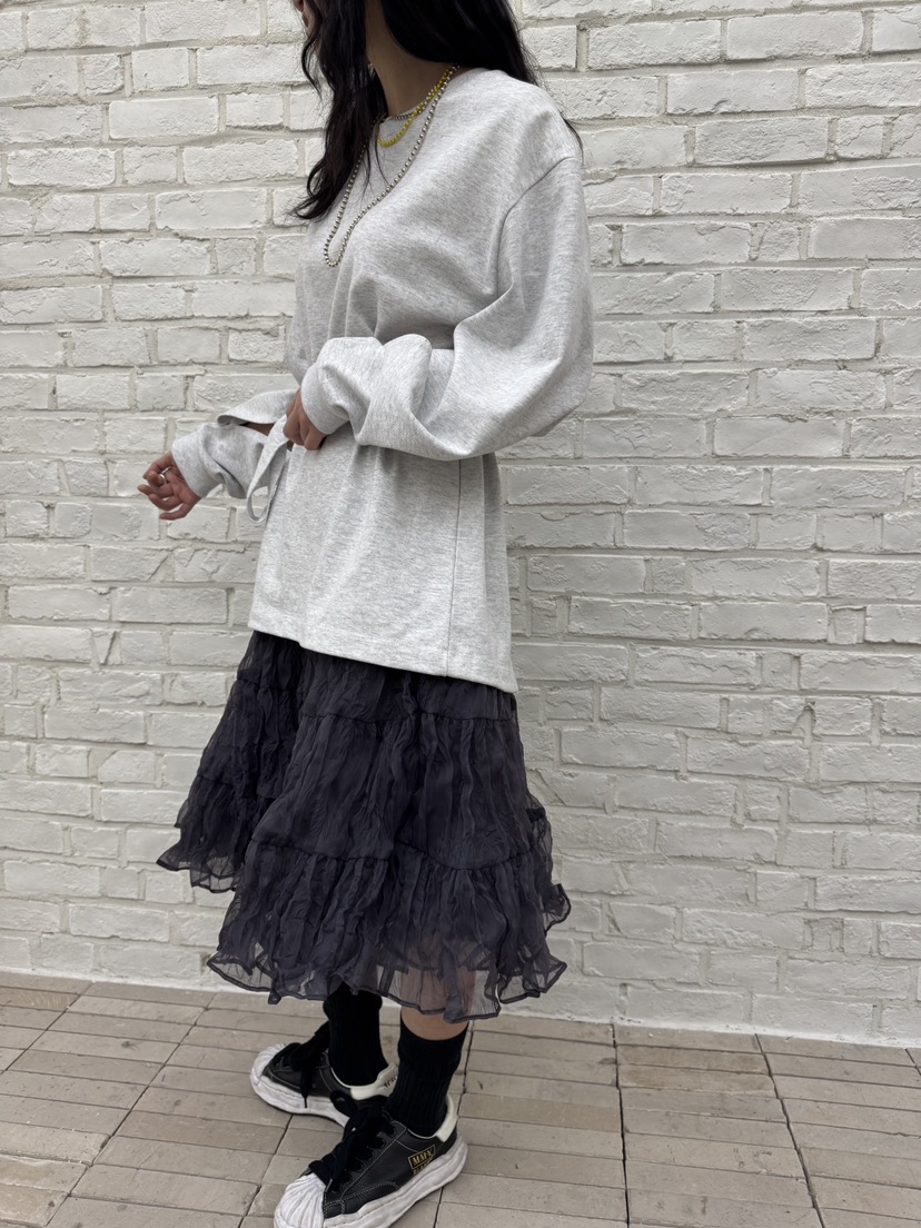 FRANC—L韓國代購女士新品熱賣25春夏半身裙中短裙荷葉邊褶皺FRANC半身裙/中短裙