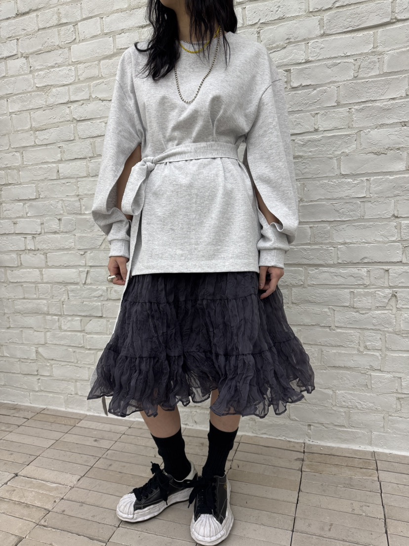 FRANC—L韓國代購女士新品熱賣25春夏半身裙中短裙荷葉邊褶皺FRANC半身裙/中短裙