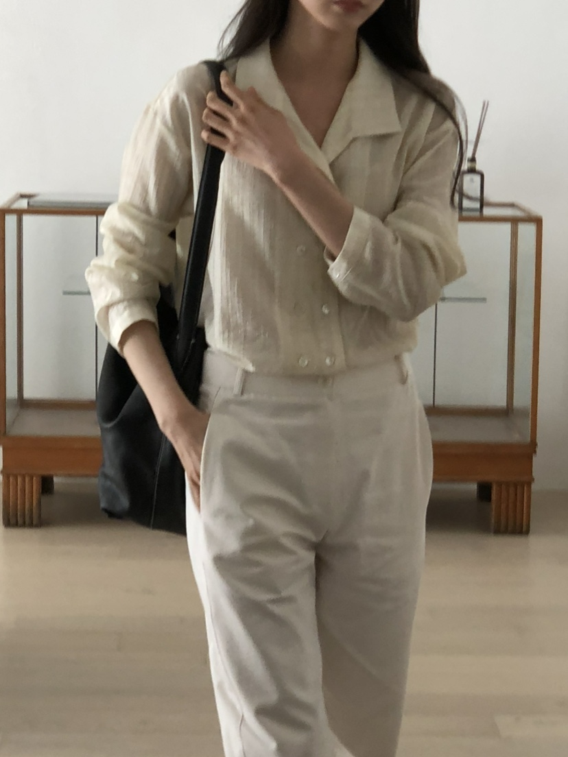 空韓國直郵女士新品25春夏推薦職業時尚熱賣休閑襯衫蕾絲衫NOTICE襯衫/蕾絲衫