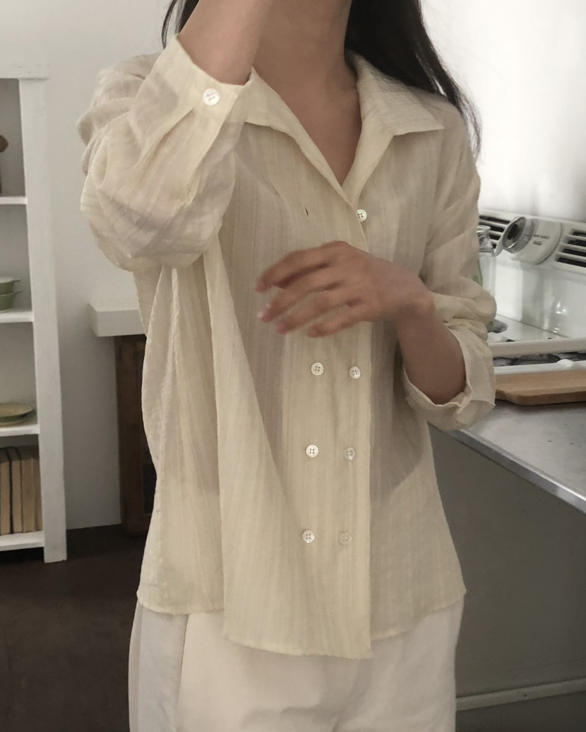 空韓國直郵女士新品25春夏推薦職業時尚熱賣休閑襯衫蕾絲衫NOTICE襯衫/蕾絲衫