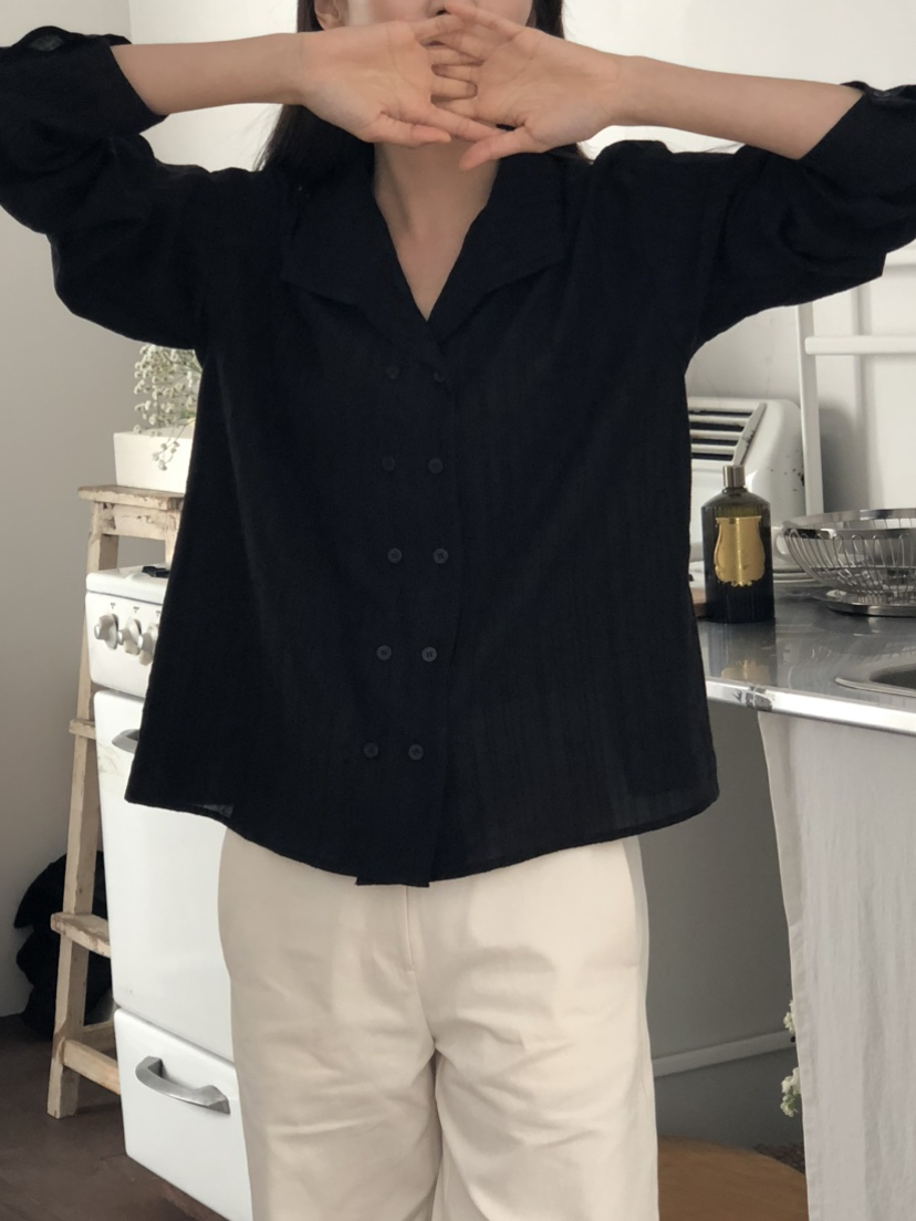 空韓國直郵女士新品25春夏推薦職業時尚熱賣休閑襯衫蕾絲衫NOTICE襯衫/蕾絲衫