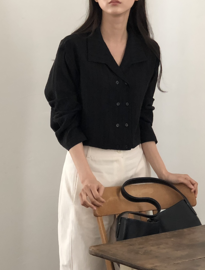 空韓國直郵女士新品25春夏推薦職業時尚熱賣休閑襯衫蕾絲衫NOTICE襯衫/蕾絲衫