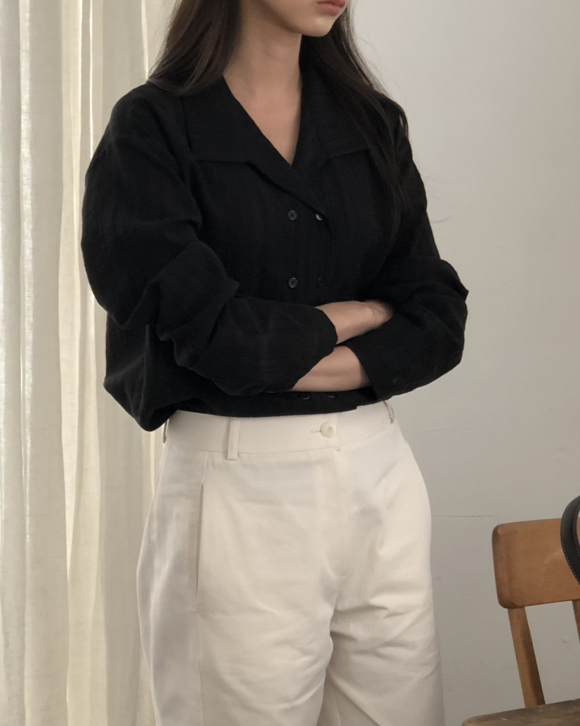 空韓國直郵女士新品25春夏推薦職業時尚熱賣休閑襯衫蕾絲衫NOTICE襯衫/蕾絲衫