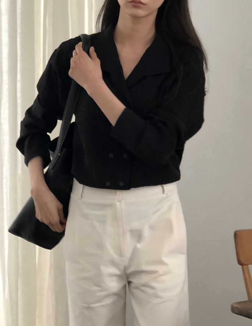 空韓國直郵女士新品25春夏推薦職業時尚熱賣休閑襯衫蕾絲衫NOTICE襯衫/蕾絲衫