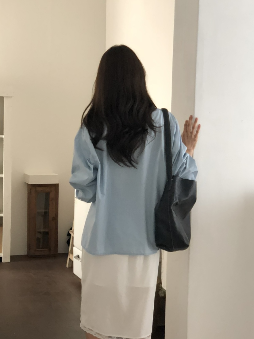 空東大門直郵女士新品時尚真品推薦職業25春夏襯衫蕾絲衫口袋NOTICE襯衫/蕾絲衫