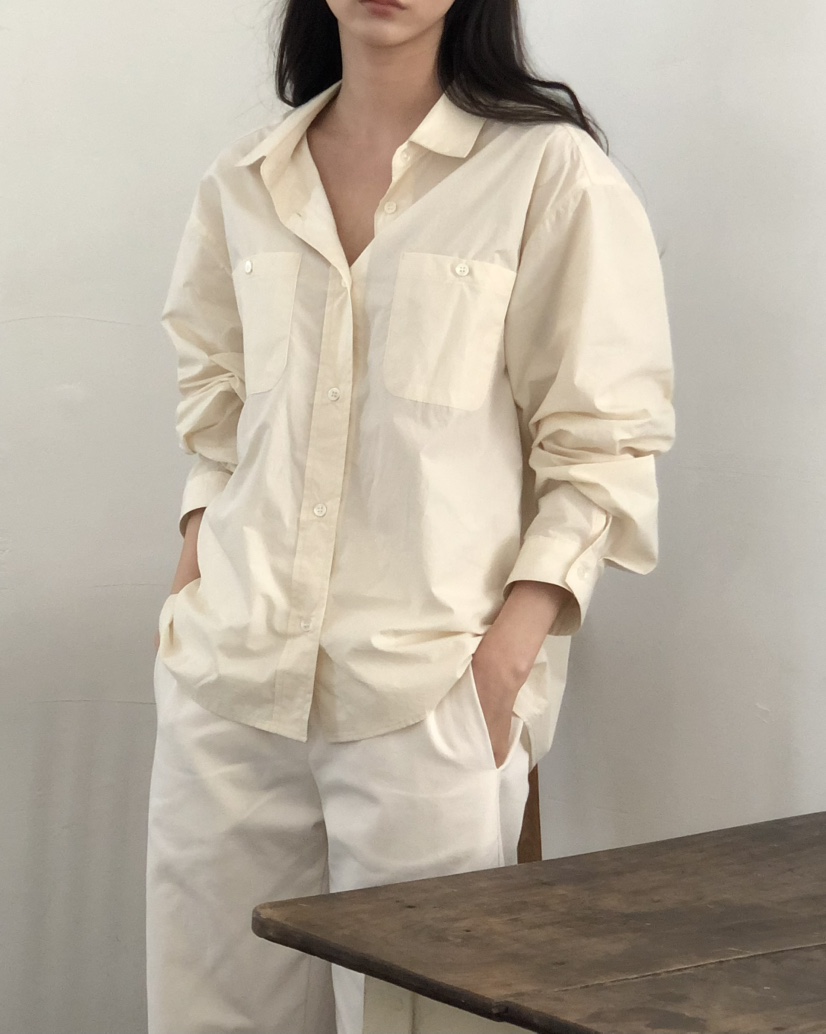 空東大門直郵女士新品時尚真品推薦職業25春夏襯衫蕾絲衫口袋NOTICE襯衫/蕾絲衫
