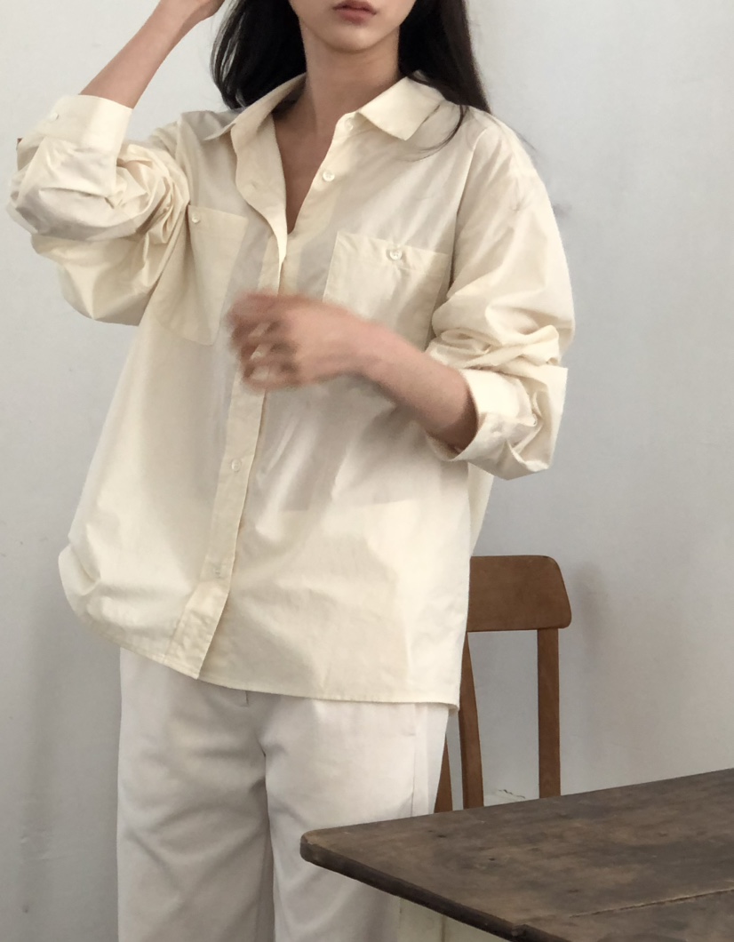 空東大門直郵女士新品時尚真品推薦職業25春夏襯衫蕾絲衫口袋NOTICE襯衫/蕾絲衫