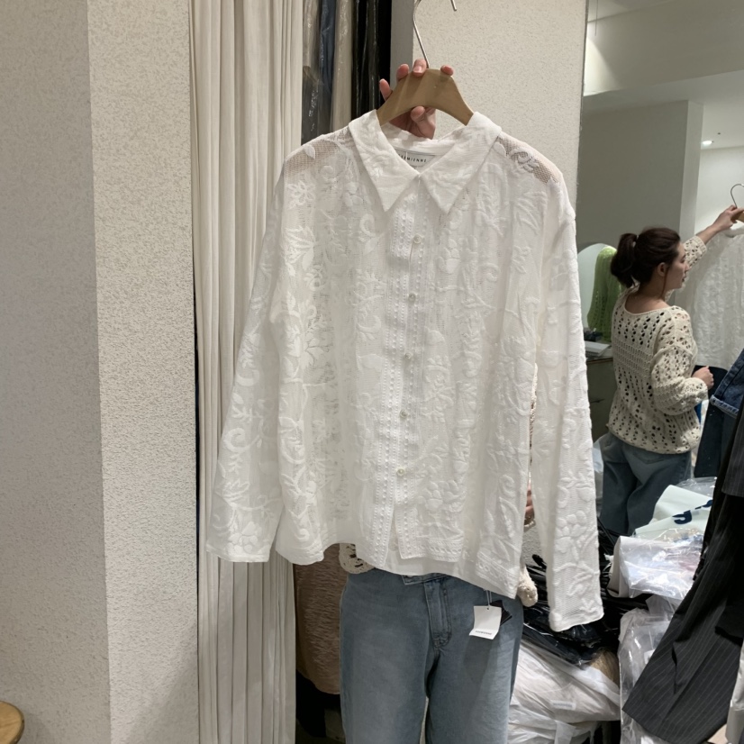 SSEMIENNE韓國㊣直郵東大門代購女裝新品人氣時尚襯衫蕾絲衫SSENIQUE襯衫/蕾絲衫圖色1