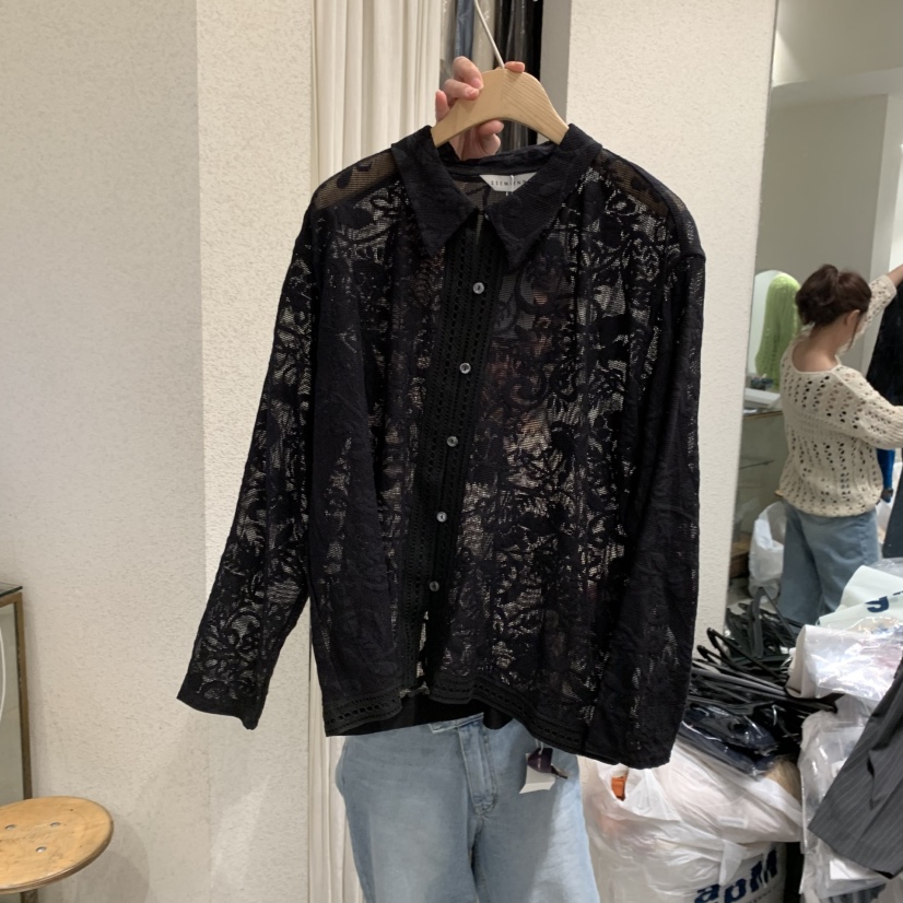 SSEMIENNE韓國㊣直郵東大門代購女裝新品人氣時尚襯衫蕾絲衫SSENIQUE襯衫/蕾絲衫圖色2