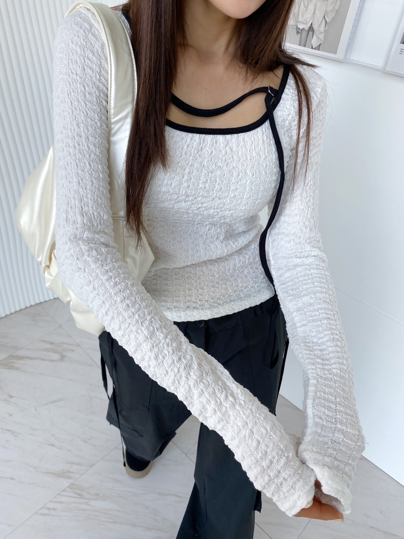 CLOTH韓國㊣直郵東大門代購女裝新款時尚休閑人氣熱賣長袖T恤CLOTH長袖T恤