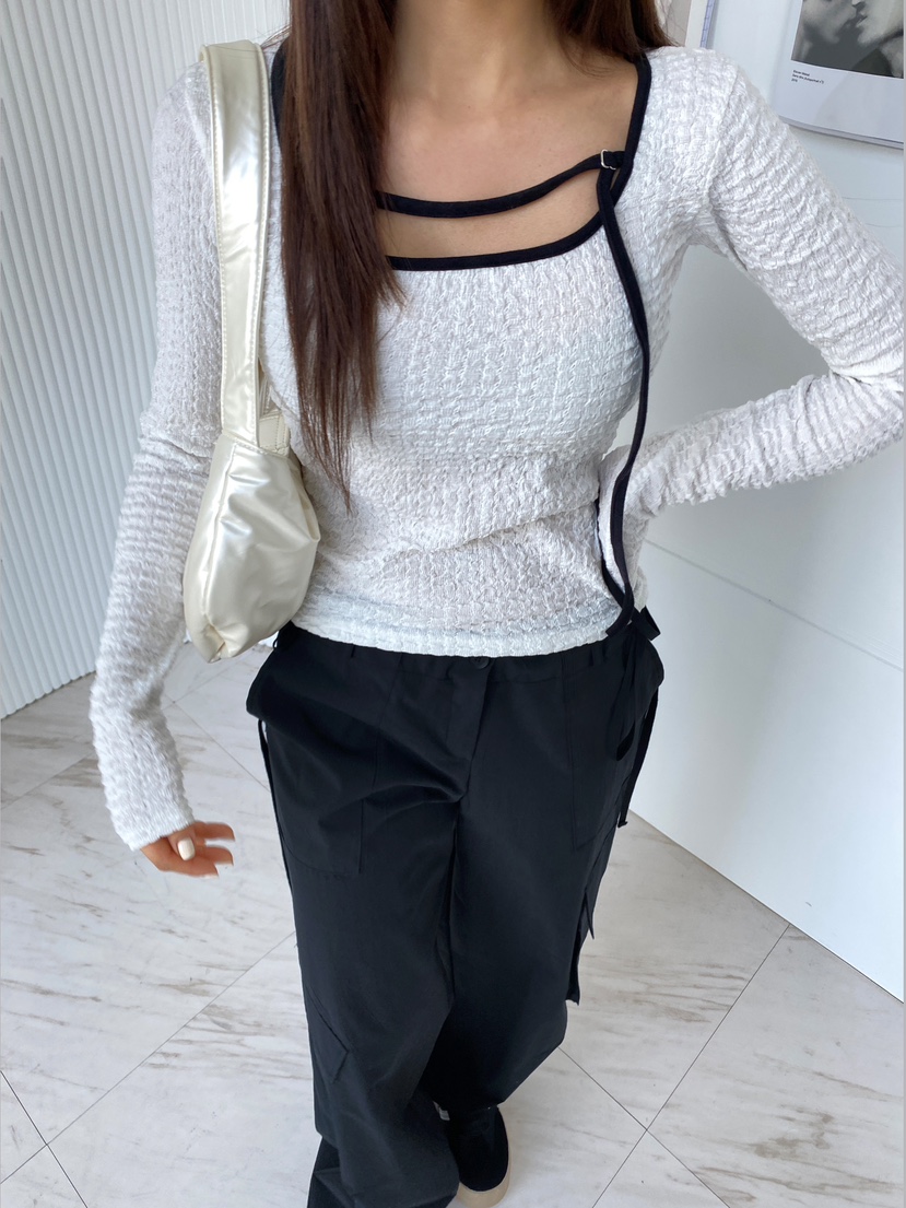 CLOTH韓國㊣直郵東大門代購女裝新款時尚休閑人氣熱賣長袖T恤CLOTH長袖T恤