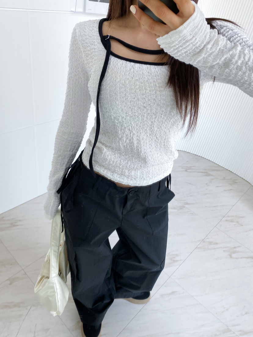 CLOTH韓國㊣直郵東大門代購女裝新款時尚休閑人氣熱賣長袖T恤CLOTH長袖T恤