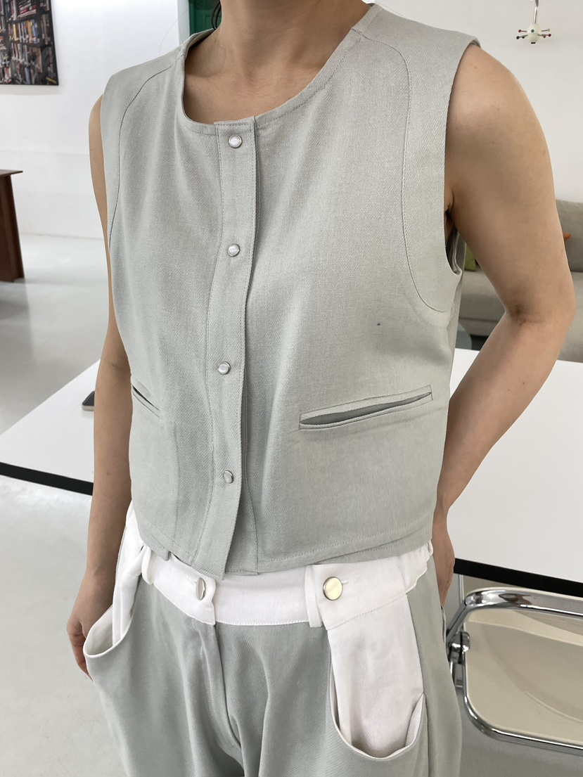 EDITION-P直郵韓國代購㊣女裝新品人氣熱賣休閑時尚25春夏馬甲EDITI_ON馬甲