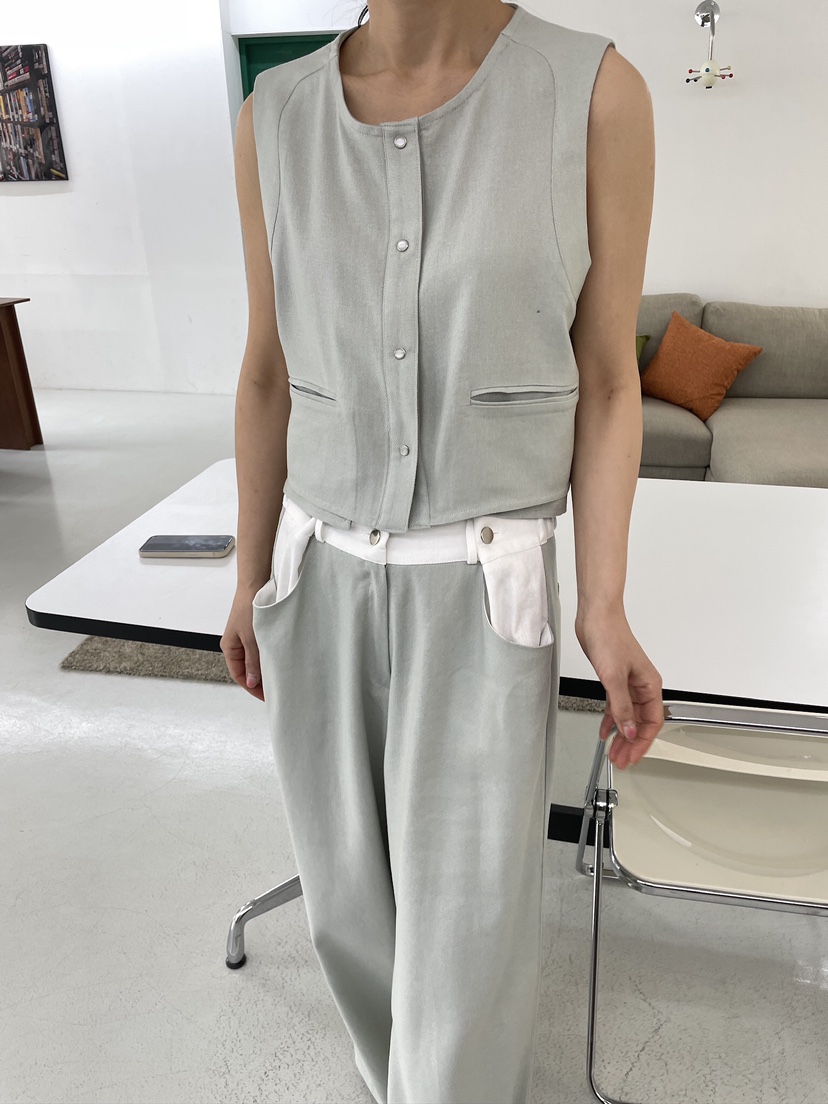 EDITION-P直郵韓國代購㊣女裝新品人氣熱賣休閑時尚25春夏馬甲EDITI_ON馬甲