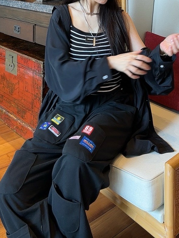 PALETTE-Q韓國直郵㊣東大門實拍女裝新品熱賣職業休閑褲口袋PALETTE-Q休閑褲