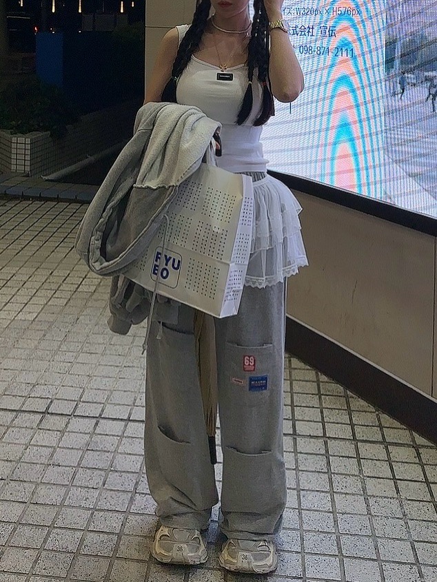 PALETTE-Q韓國直郵㊣東大門實拍女裝新品熱賣職業休閑褲口袋PALETTE-Q休閑褲