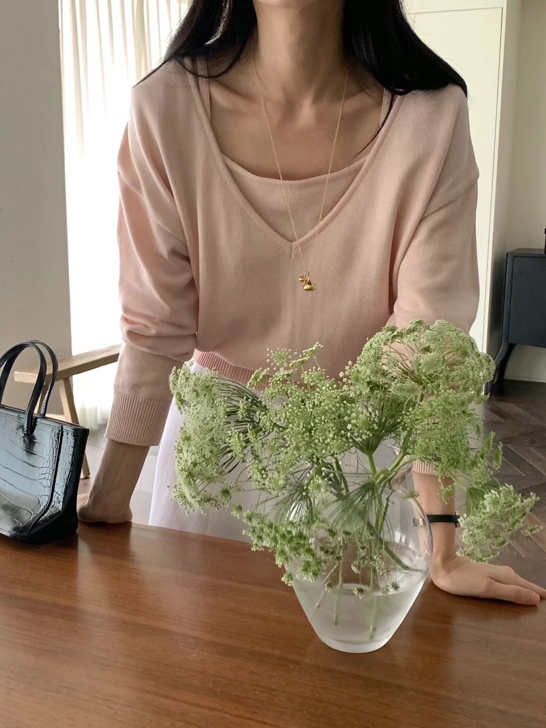 RING OF NOI直郵韓國代購㊣女裝新款時尚休閑職業25春夏針織衫RING OF NOI針織衫