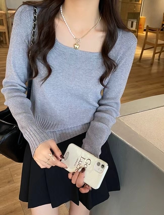 PLUS82直郵韓國代購㊣女裝新款推薦25春夏職業休閑時尚針織衫PLUS82針織衫圖色2