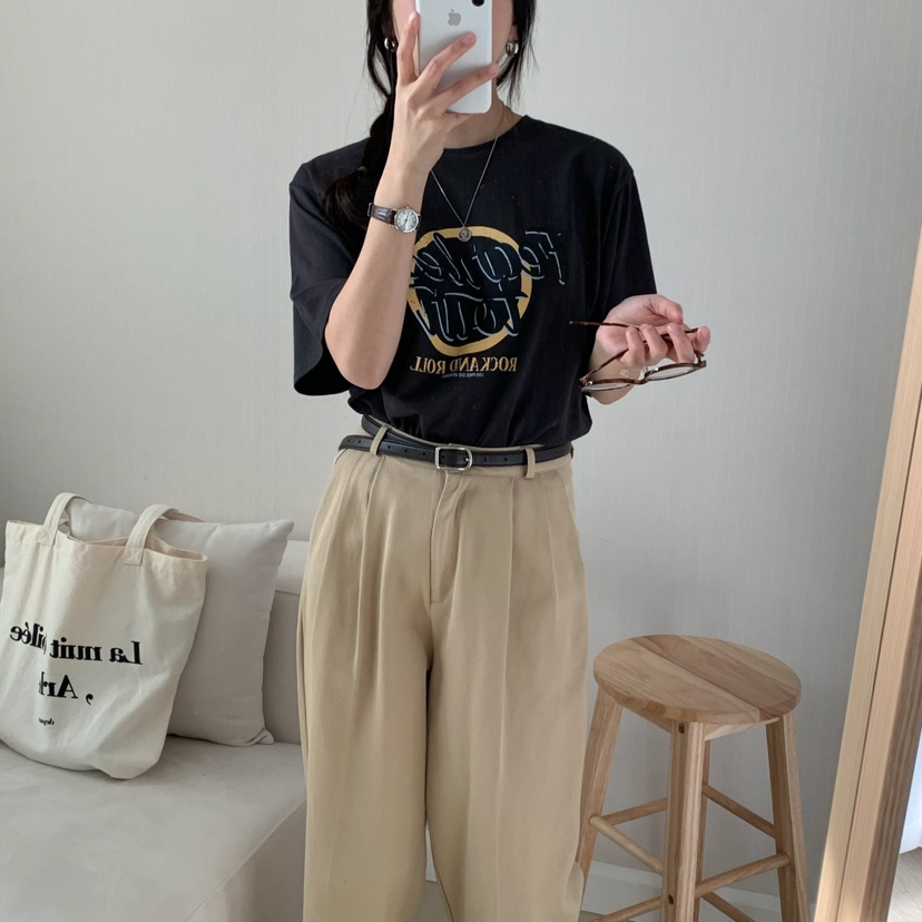 FROMJINI韓國直郵㊣東大門實拍女裝新款25春夏職業休閑熱賣T恤FROMJINIT恤