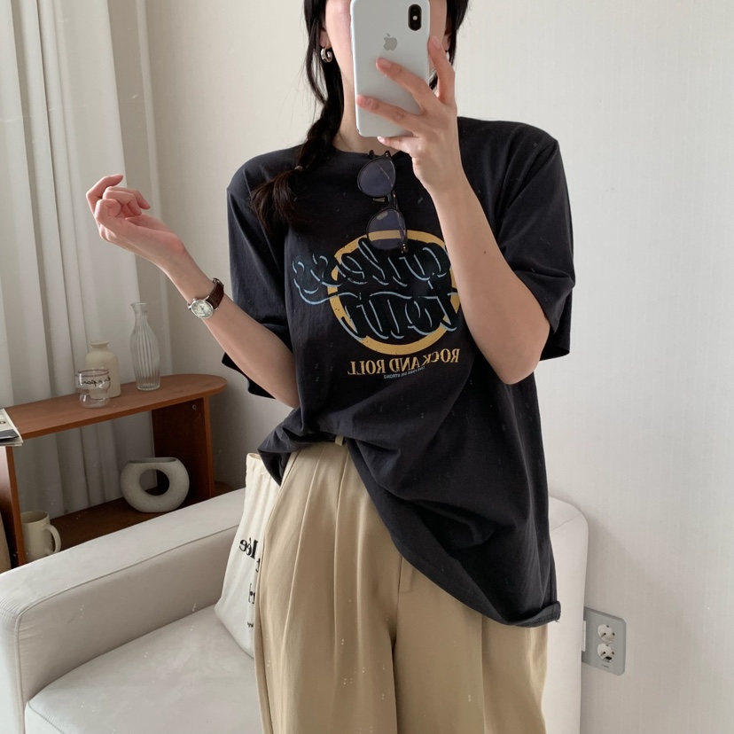 FROMJINI韓國直郵㊣東大門實拍女裝新款25春夏職業休閑熱賣T恤FROMJINIT恤